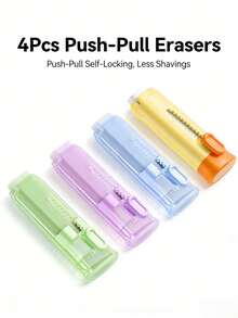 4个三角形推拉式橡皮擦 - 可伸缩弹出式无尘橡皮擦，擦除线条不留残胶，可爱创意便携文具 - 三角拉橡皮 - 查看 1