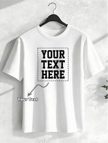Customized Personalized T-Shirt, Men's Sports T-Shirt, Breathable, Christmas Gift - Add Text/Numbers Or Design Your Own Personalized Printed T-Shirt - White - View 1