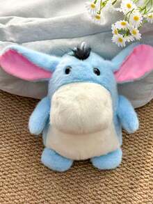 1个25厘米/9.84英寸创意驴毛绒玩具，奢华柔软填充驴玩偶，可爱动物毛绒玩具，送给女孩的礼物，生日、圣诞节、万圣节、新年、节日礼物 - 淺藍色 - 查看 12