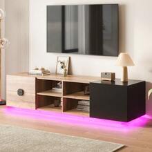 Television Stands & Entertainment Centers - Black + Engineered Wood + Contemporary + Modern - View 2