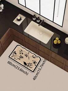 1 tấm thảm bếp bằng gel silica, nền màu kaki, kết hợp với họa tiết dây leo hoa cổ điển màu đen, trang trí chữ tiếng Anh ở viền theo kiểu dây leo hoa cổ điển Pháp, có đường viền lượn sóng bất đối xứng. Thảm bếp sang trọng và thời trang, êm ái và chống mỏi, chất liệu vải bề mặt, lớp giữa là mút xốp thấm hút, lớp đế là cao su chống trơn trượt và dễ dàng vệ sinh. Thảm bếp và thảm trải sàn - Nhiều màu - Xem 6