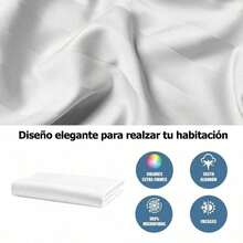 1Pieza Sábana de Cajón Ajustable para Individual/Matrimonial/Queen/King Protectora de Colchón Tela Alta Elasticidad,No Hace Bolitas Ajuste Perfecto y Silenciosa,Uso Todo el Año Ideal para Hogar Hotel y Departamento(Sin Fundas de Almohada) - Blanco - Ver 3