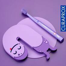 Curaprox CS Kids Toothbrushu2013 For Children Aged 4u201312 | Ultra-Soft Gentle Cleaning | 5,500 Curen Filaments | Single Pack | Purple - 白色 - 查看 4