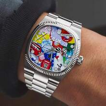 1pc Luxury Waterproof Quartz Watch For Men, Casual Daily Wear - Silver - View 3