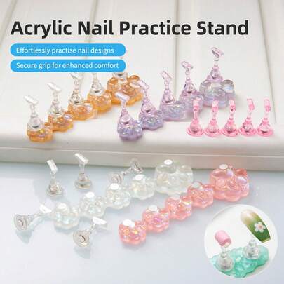 一套猫爪形美甲练习架，亚克力美甲练习底座，美甲贴片，美甲沙龙及美甲设计展示架，美甲工具