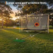 10x8Ft Golf Practice Net With Targets, Return Trajectory And Ball Blanket, Swing Training Net With Impact Suitable For All Ages To Use And Practice Golf Skills - Black - View 5