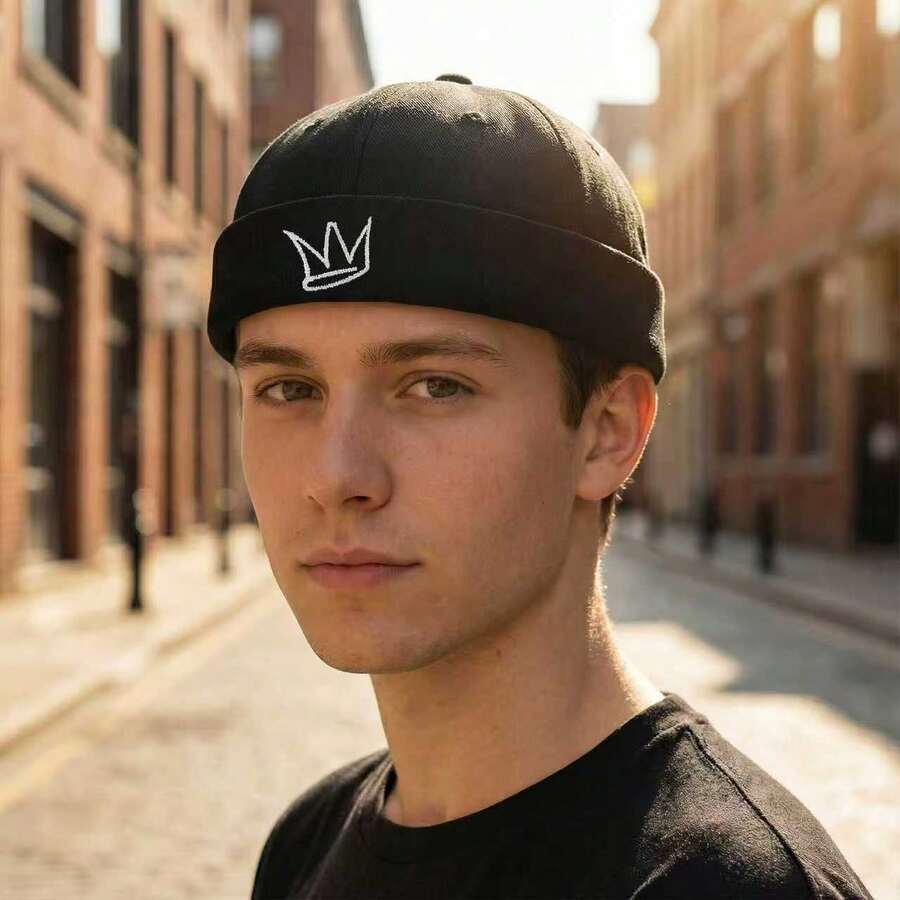 1顶软冠刺绣按扣帽，百搭街头运动嘻哈帽 - A - 查看 1