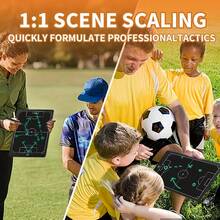 RSP 16-Inch LCD Electronic Football Tactics Tablet, Comes With Stylus Pen And Padded Carrying Case, Football Tactics Training Board, Dedicated Teaching Blackboard, Reusable Digital Strategy Marker Board, Battery Powered With On/Off Switch, Suitable For Football Training, Strategy Planning, Football Club Sports Gift - Black - View 7