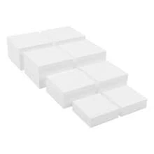8 Piece White Acrylic Display Stand Set, 4 Sizes Rectangular Dessert Display Riser, No Assembly Hollow Base Countertop Stand, Reusable For Bakery Wedding Party Home Collectible Cosmetic Display - White - View 6