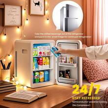 Advwin 22L Mini Fridge For Bedroom, 12v DC Portable Cooler & Warmer, Mini Refrigerator With Glass Front, For Car Office Desk & Dorm Room Food Beverage Skincare Makeup - US A Type Plug(110-127V) - View 9
