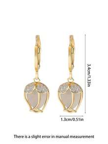 优雅金属郁金香耳环 - 派对、生日和节日礼物，百搭精致的金属配饰 - 多色 - 查看 4