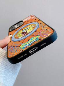 SPONGEBOB 1个亚克力卡通格子海绵宝宝花朵字母图案全包防震手机壳，兼容苹果17/16/15/14/13/12/11 Pro Max及其他型号 - 彩色 - 查看 6