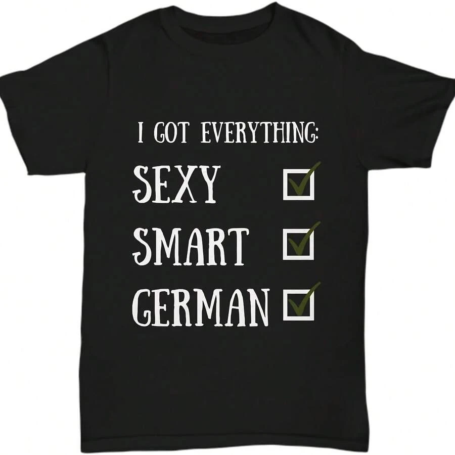 Camiseta alemana Orgullo alemán y arte Regalo divertido para la universidad - Negro 1 - Ver 1