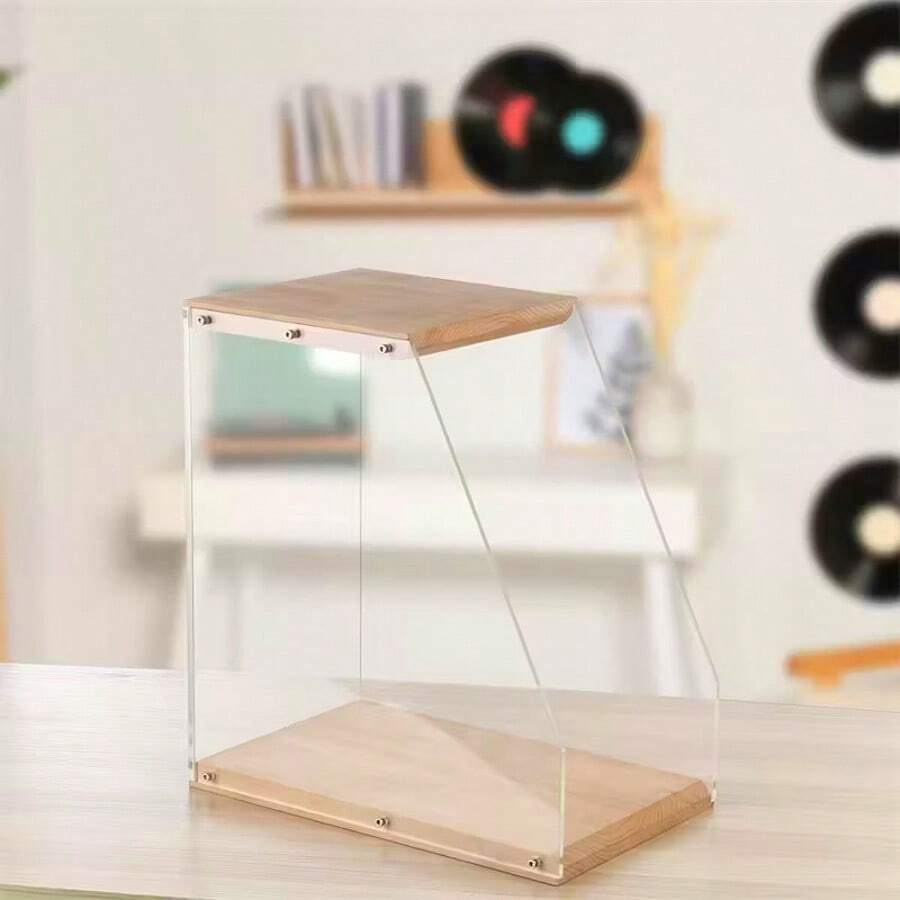 Premium Vinyl Record Storage W/ Clear Acrylic Holder Style Record Holder LP - 原木色 - 查看 1