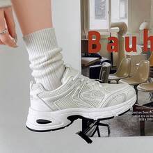 New Casual Sports Sneakers, Chunky Sneakers, - White - View 2