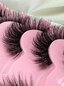 7 Pairs Fluffy Cat Eye False Eyelashes Transparent Band Natural & Realistic 3D Faux Mink Lashes Soft & Voluminous Long Wispy Ends False Eyelashes Suitable For Daily Use - Cat Eye Lashes - View 6