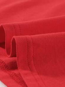 Disney Letter Mickey Double-Sided Print, Summer Boys' Casual Cotton Round Neck Short Sleeved Top, Suitable For Daily Wear, Travel And Sports, Comfortable And Breathable, Fashionable And Multifunctional, Is The Perfect Gift For Children. - 紅色 - 查看 4