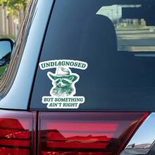 1张未确诊浣熊贴纸，趣味牛仔浣熊笔记本电脑贴纸，混乱动物乙烯基贴纸，讽刺礼物，防水即撕即贴水瓶贴纸，感觉不太对劲保温杯贴纸，潮流神经多样性笔记本乙烯基贴纸，送给混乱朋友的完美礼物，可爱浣熊汽车贴纸 - S1884 - 查看 8