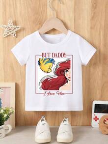 This Disney Baby Girl T-Shirt Features A Print Of Ariel, The Princess, With Her Name And Cartoon Image. Made Of Breathable, Soft, And Comfortable Fabric, This Spring/Summer Round-Neck T-Shirt Is Perfect For Everyday Wear And Outings, And Also Makes A Great Gift For Your Baby. - 白色 - 查看 2