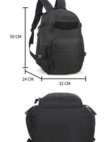 Mochila Táctica Capacidad 45L con Sistema Molle Uso Rudo Material Resistente, Mochila Táctica para Senderismo, Viaje, Camping - Negro - Ver 5