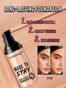 MISSLYN-3件套完整底妆套装，包含粉底液、粉饼和遮瑕膏，轻薄控油粉饼，哑光无瑕持久定妆粉，肌肤聚焦高遮瑕粉底液 - #Set 1 - 查看 3