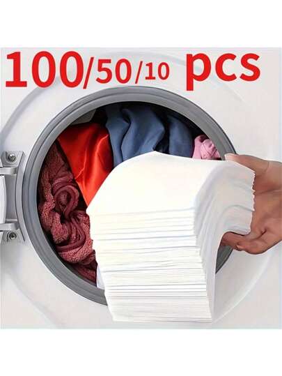 200 miếng giấy giặt nhiều màu sắc - Vải thấm hút giúp ngăn ngừa lem màu, thích hợp cho máy giặt, ngăn ngừa phai màu quần áo, tăng cường bảo vệ quần áo, vật dụng thiết yếu cho phòng giặt.