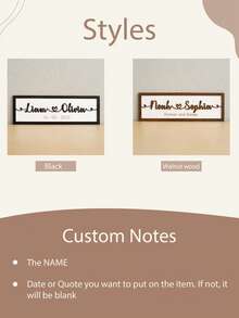 1 placă de nume personalizată pentru cuplu - etichetă de nume în formă de inimă din lemn/etichetă cadou din lemn/cadou de Ziua Îndrăgostiților/plăcuță de nume/plăcuță de identificare cadou din lemn. Decor interior și suvenir, decorațiune de nuntă - Negru - Vizualizare 9