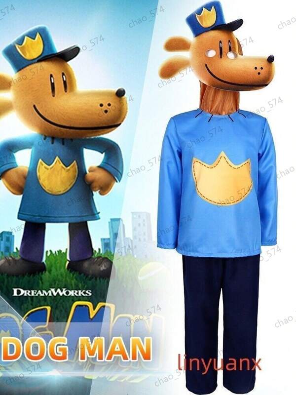 KIDS Dog Man Cartoon UK Book Day Costume Jumpsuit Mask Party Fancy Dress Gifts  UK