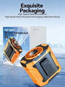 Ventilador de cintura recargable por USB - Batería de 4000 mAh, ventilador portátil 2 en 1, ventilador colgante para la cintura y el cuello para actividades al aire libre. - Multicolor - Ver 2