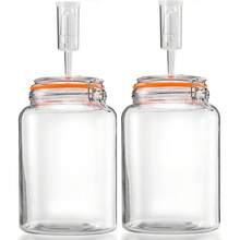 1,5L Fermentierglas, Fermentationsglas Mit Gärventi & Gewicht, Gärglas Für Sauerkraut, Kimchi, Kombucha Und Pickles (2er-Pack) - A - Übersicht 6