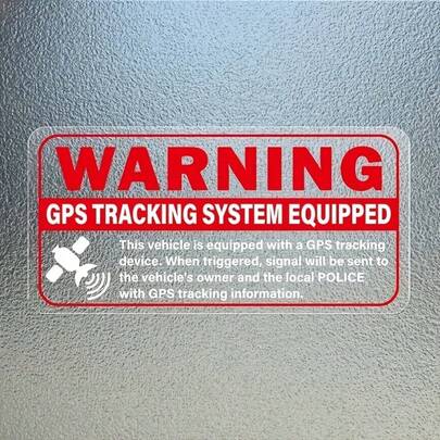 High Quality Self-Adhesive PVC GPS Tracking Warning Sticker - Waterproof Safety Warning Sticker Suitable For Car Windows And Doors, Anti-Theft Warning Sign