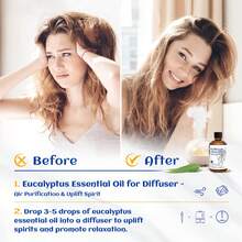 HIQILI 尤加利精油，100毫升/30毫升/10毫升 纯天然精油，可用于清洁、香薰、加湿器、蜡烛制作、护发、按摩，也可添加到喷雾、洗发水、护发素中。 - Eucalyptus - 查看 5