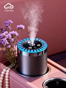Smart Car Aromatherapy Diffuser, Auto Start/Stop With Vehicle, 7-Color Ambient Light, Starry Sky Projection Light, 5-Level Mist USB Rechargeable Humidifier, Built-In Battery Portable Air Freshener, Car Interior Home Desktop Fragrance Diffuser (Includes 6 Optional Essential Oils) - Black - View 14