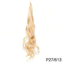 合成长卷发层次感马尾假发片 | 柔软耐热纤维女士发饰 - 彩色 - 查看 12