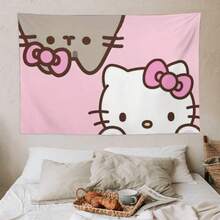 SANRIO 1 tấm thảm treo tường hình mèo con hoạt hình, tranh trang trí nhà cửa theo phong cách anime Nhật Bản dễ thương và sống động. - Nhiều màu - Xem 6