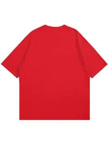 Short-Sleeved T-Shirt With Round Neck And Casual Graphic Print For Children And Teenagers, Summer Top - 紅色 - 查看 4