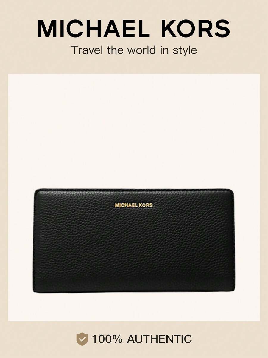 Michael Kors Women's Large Capacity PVC Leather Wristlet Wallet, RFID Blocking Card Holder, Travel Clutch Bag - Black - View 1