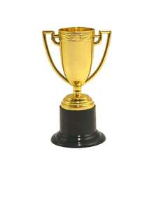 1/2/6/12pcs Mini Gold Plastic Trophy, Elegant Gold Plastic Trophy Set, Small Award Trophy With Black Base, Suitable For Competitions, Costume Parties And Celebrations - Gold - View 13