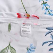 White Floral Duvet Cover Set Queen Comforter Cover Set Full 90"X90" 3 Pieces (1 Duvet Cover And 2 Pillow Shams) Soft Lightweight Hotel Bedding Set - 白色 - 查看 8