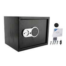 Box Black Steel Pressure Resistant Scratch Resistant Cabinet Security Box with Digital Keypad and Keys for Documents Jewelry Cash - C - Ver 1