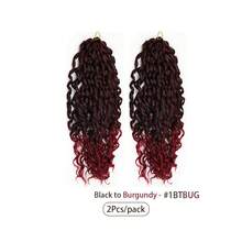 2Pcs/Pack 22 Inch Jessica Deep Wavy Twist Crochet Hair Extension Small Curly Crochet Braids Synthetic High Temperature Fiber Braiding Hair Extensions, Multiple Colors To Choose From, Halloween - Multicolor - View 12