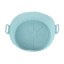 1片/2片装空气炸锅硅胶垫，硅胶耐热不粘烘焙垫，厨房烘焙工具 - 淺藍色 - 查看 7