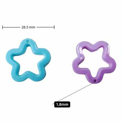 10pcs Acrylic Candy Color Hollow Star Pendant DIY Keychain, Bag Charm, Phone Charm, Jewelry Accessories