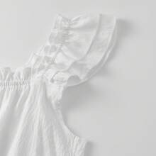 Women's Summer Lounge Set Ruffle Shoulder Strap Tank Tops Drawstring Shorts Sleepwear Sets - Light Grey - View 9