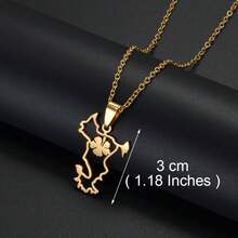1Piece Mayotte And French Guiana Guyane With Hibiscus Flowers 973 Area Code Pendant Necklaces Stainless Steel Jewelry - Yellow Gold - View 9