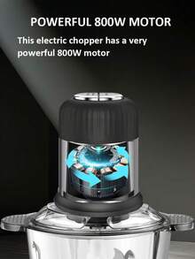 Picadora de carne, motor potente, trituradora, picadora de carne doméstica, picadora doméstica, máquina multifuncional para picar y mezclar: capaz de picar y moler, multiusos, fácil de limpiar y almacenar. - Plateado - Ver 6