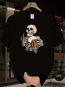 Essential Black Skull Graphic Short-sleeve T-shirt - Negro - Ver 1