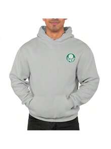 Moletom Canguru Time Verdão Lançamento Com Capuz Unissex Inverno Blusa de Frio Casaco Cores Novas - Cinza - Visão 1