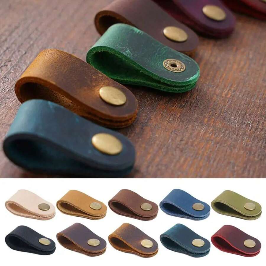 Enrollador de cables de cuero de dibujos animados, organizador de cables, enrollador, línea de datos de amarre APRL - Ver 1