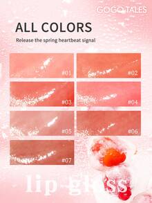 GOGO TALES Son bóng môi độ bóng cao, không lem và lâu trôi, tạo hiệu ứng môi ẩm mượt, dưỡng ẩm, phù hợp cho học sinh, các buổi hẹn hò và trang điểm tự nhiên hàng ngày. - #04 Bột đào - Xem 5